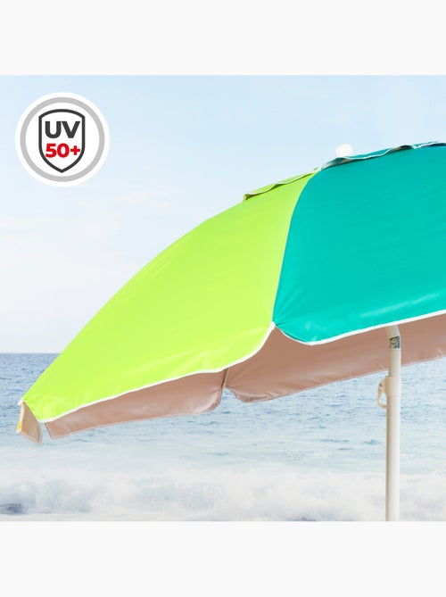 Aktive guarda-sol de praia anti-vento 8 varetas 220 cm multicolorido - Kiabi Aktive guarda-sol de praia anti-vento 8 varetas 220 cm multicolorido - Kiabi