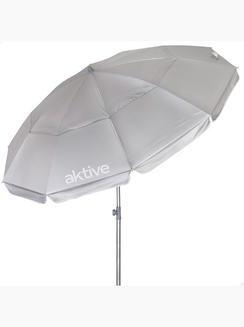 Aktive guarda-sol de praia com 10 varetas, 220 cm, cinza, inclinável, proteção uv50 - Kiabi Aktive guarda-sol de praia com 10 varetas, 220 cm, cinza, inclinável, proteção uv50 - Kiabi