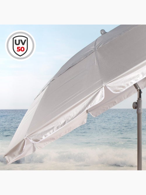 Aktive guarda-sol de praia com 10 varetas, 220 cm, cinza, inclinável, proteção uv50 - Kiabi Aktive guarda-sol de praia com 10 varetas, 220 cm, cinza, inclinável, proteção uv50 - Kiabi