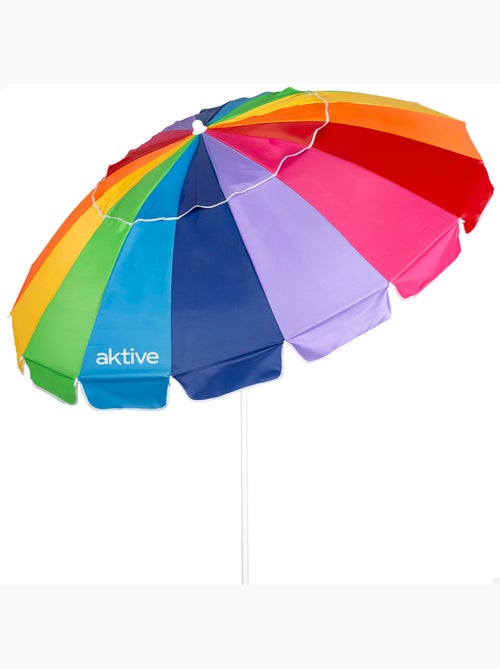 Aktive guarda-sol de praia com 16 varetas, 200 cm, multicolorido, inclinável, proteção uv50 - Kiabi Aktive guarda-sol de praia com 16 varetas, 200 cm, multicolorido, inclinável, proteção uv50 - Kiabi
