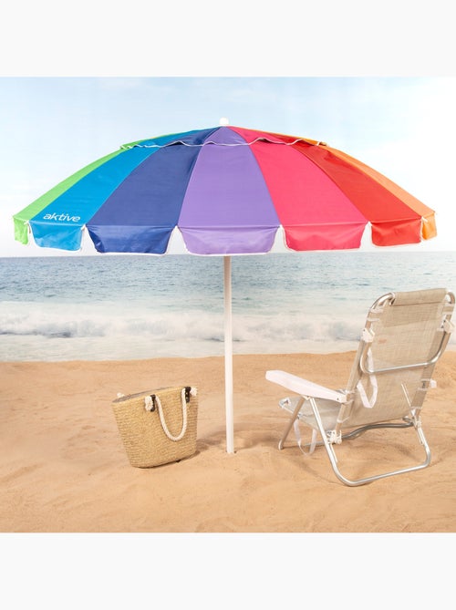 Aktive guarda-sol de praia com 16 varetas, 200 cm, multicolorido, inclinável, proteção uv50 - Kiabi Aktive guarda-sol de praia com 16 varetas, 200 cm, multicolorido, inclinável, proteção uv50 - Kiabi