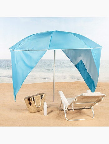 Aktive guarda-sol de praia corta-vento de 8 nervuras, 200 cm, azul