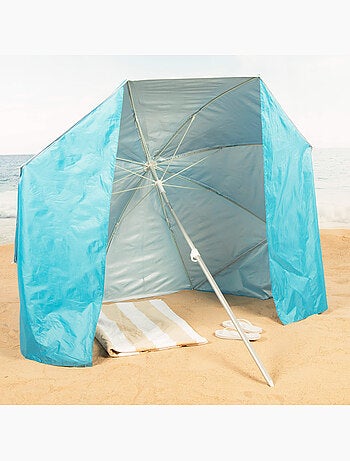 Aktive guarda-sol de praia corta-vento de 8 nervuras, 200 cm, azul