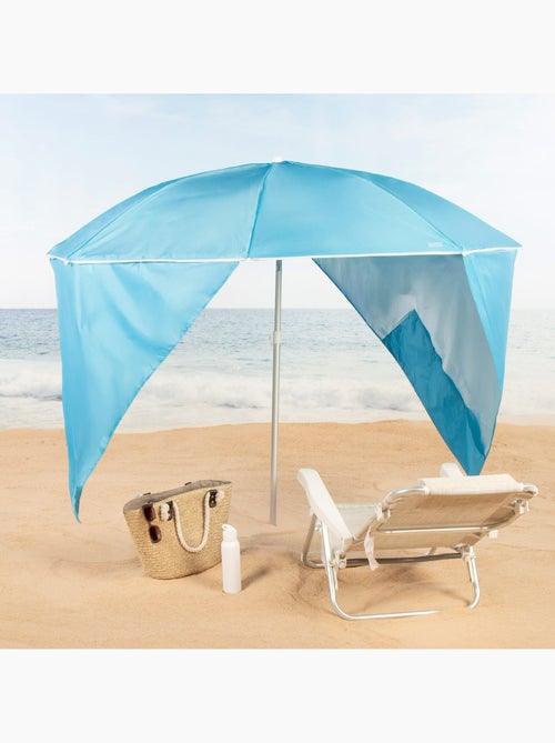 Aktive guarda-sol de praia corta-vento de 8 nervuras, 200 cm, azul - Kiabi Aktive guarda-sol de praia corta-vento de 8 nervuras, 200 cm, azul - Kiabi