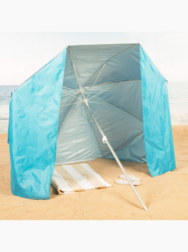 Aktive guarda-sol de praia corta-vento de 8 nervuras, 200 cm, azul Azul - Kiabi