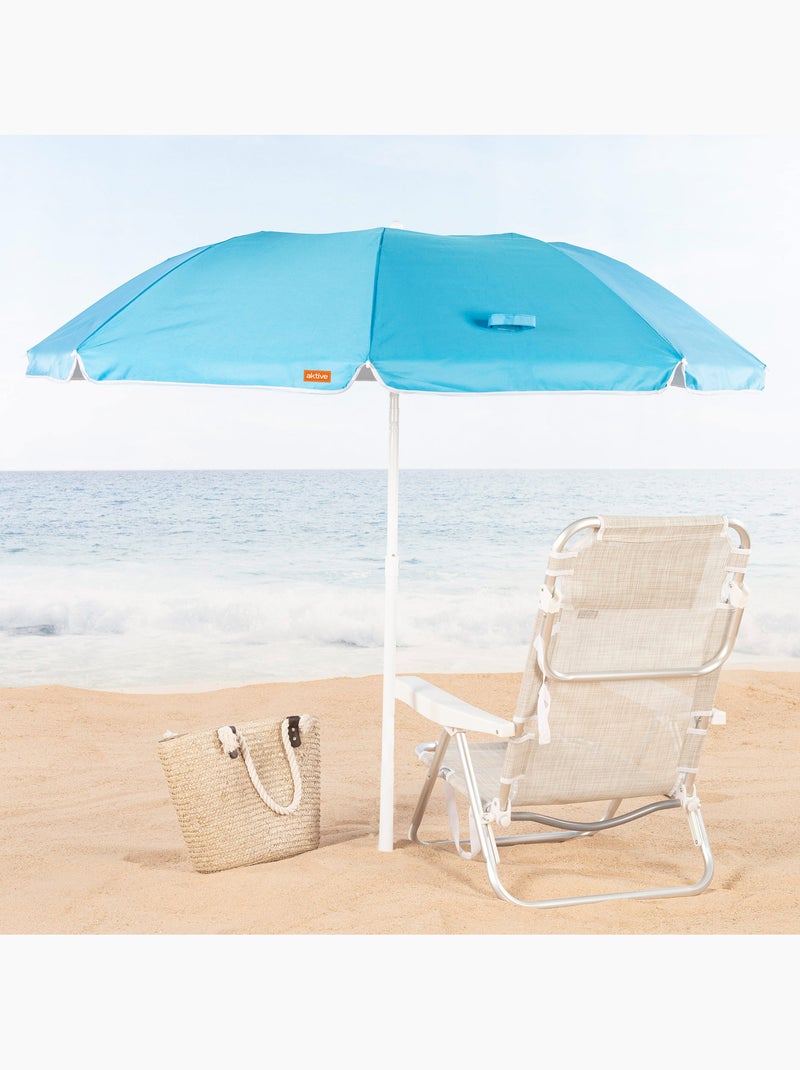 Aktive guarda-sol de praia dobrável compacto 8 varetas 180 cm azul Azul - Kiabi