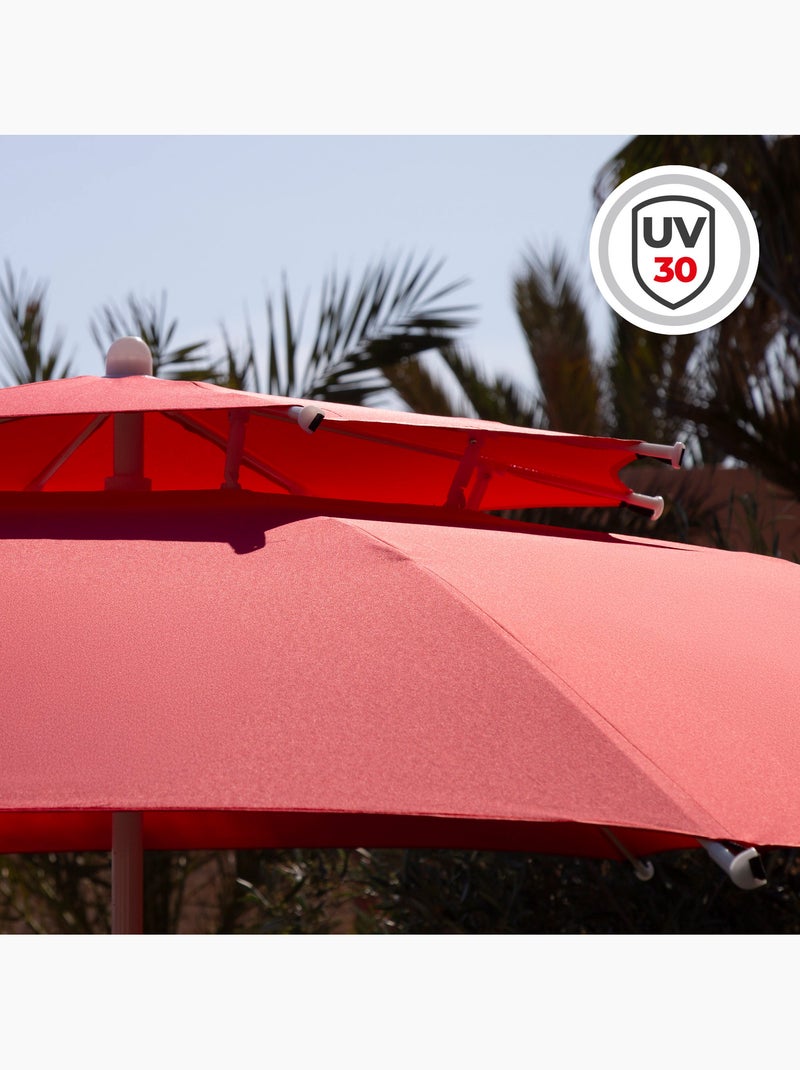 Aktive guarda-sol de praia grande anti-vento 8 varetas 280 cm vermelho Vermelho - Kiabi