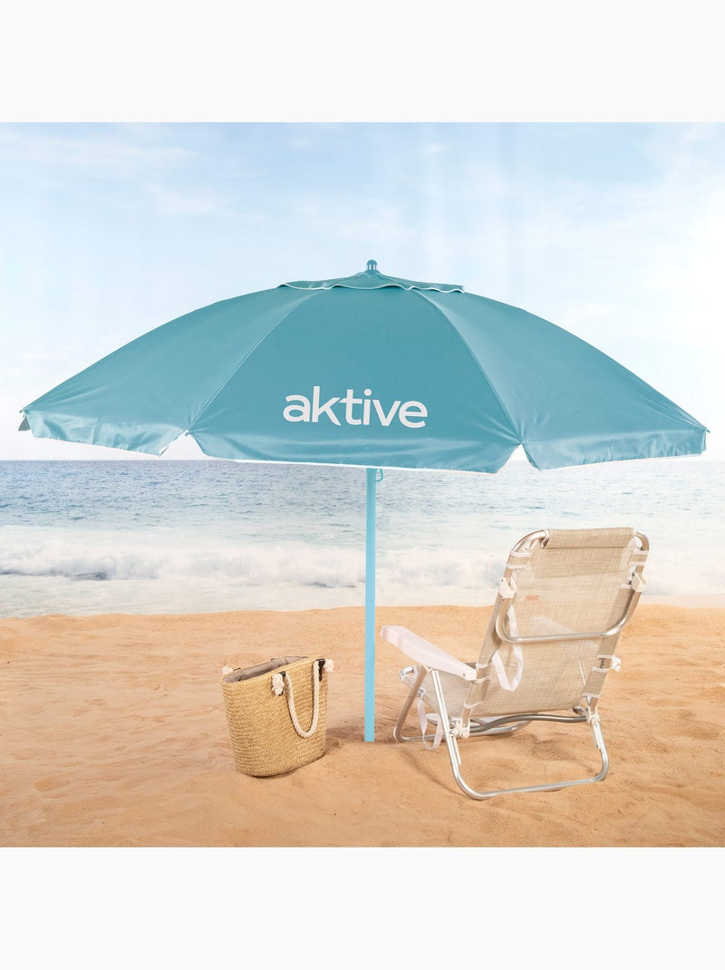 Aktive guarda-sol de praia inclinável com proteção uv50 d220 cm Azul-celeste - Kiabi