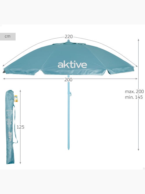 Aktive guarda-sol de praia inclinável com proteção uv50 d220 cm - Kiabi