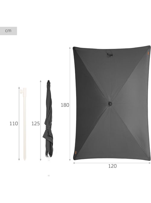 Aktive Guarda-sol retangular 180x120 cm para uso externo UV30 - Kiabi