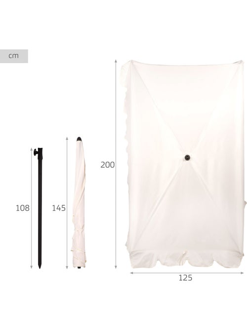 Aktive guarda-sol retangular 200x125 cm com proteção solar - Kiabi