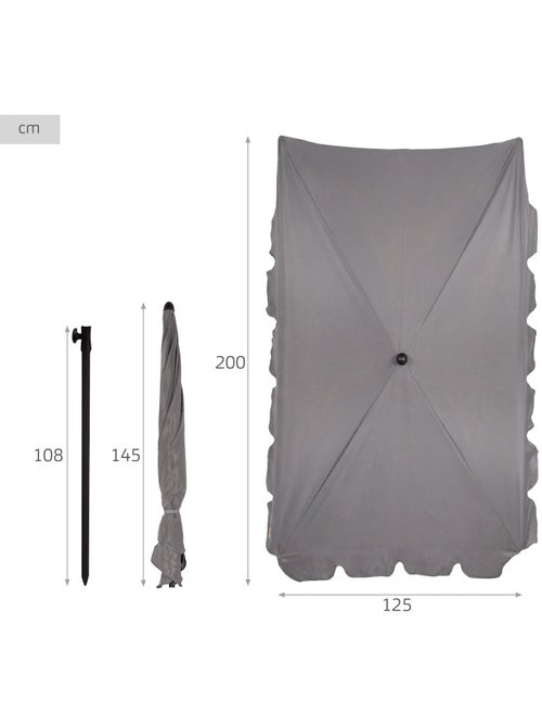 Aktive Guarda-sol retangular 200x125 cm com proteção UV50 - Kiabi