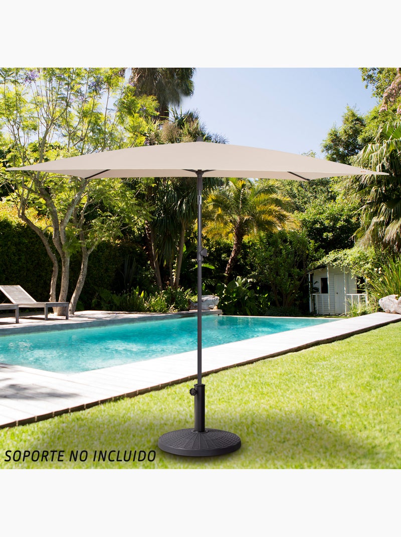 Aktive guarda-sol retangular basculante de jardim 200x125 cm creme uv30 Bege - Kiabi