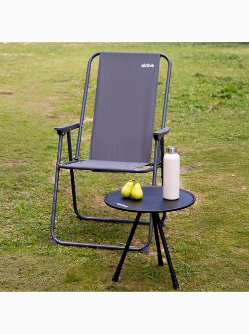 Aktive mesa de acampamento dobrável 37x37x55 cm redonda preta - Kiabi