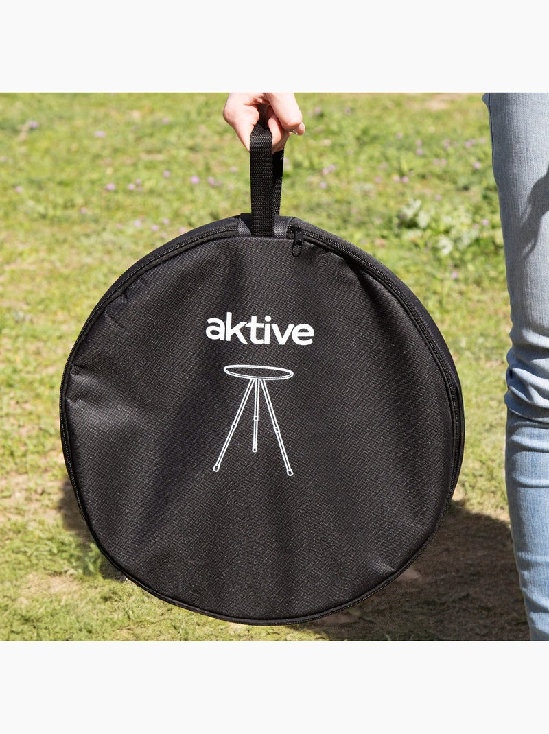 Aktive mesa de acampamento dobrável 37x37x55 cm redonda preta Preto - Kiabi