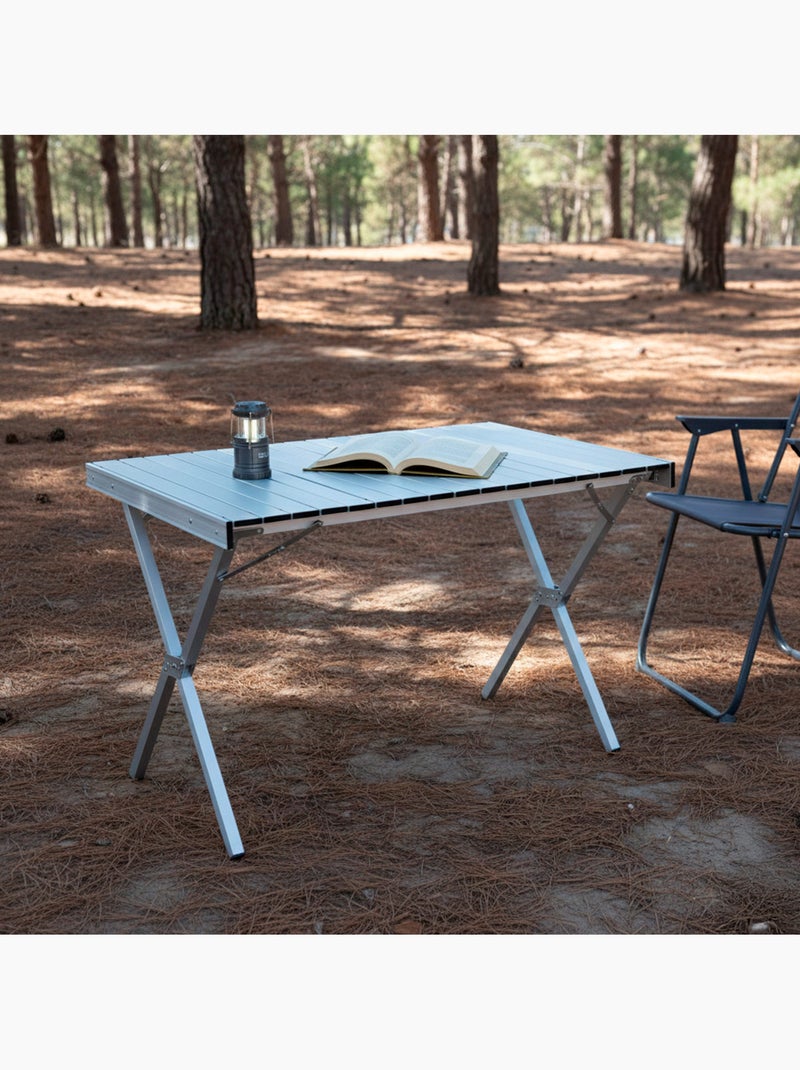 Aktive mesa de acampamento dobrável em alumínio, antiderrapante e removível Cinza - Kiabi