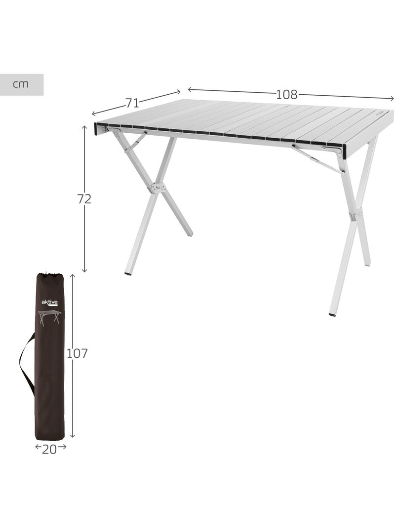 Aktive mesa de acampamento dobrável em alumínio, antiderrapante e removível Cinza - Kiabi