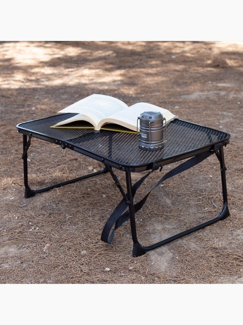 Aktive mesa de acampamento dobrável pequena com mala preta ultraleve e antiqueda para churrascos - Kiabi