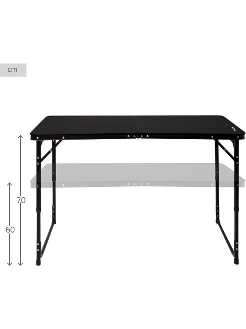 Aktive mesa de acampamento dobrável preta, ajustável em altura e antiderrapante com tela - Kiabi Aktive mesa de acampamento dobrável preta, ajustável em altura e antiderrapante com tela - Kiabi