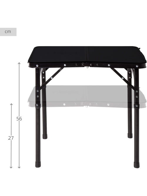 Aktive mesa de acampamento dobrável, regulável em altura e antiderrapante, preta com rede - Kiabi