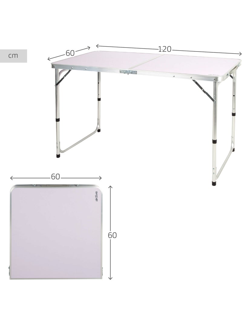Aktive mesa de acampamento dobrável, regulável em altura e superfície antiderrapante Branco - Kiabi