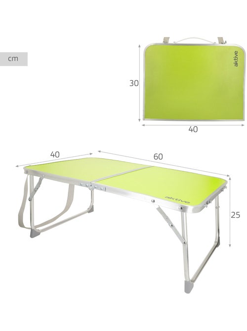 Aktive mesa de camping dobrável verde com alça 60x40x25 cm - Kiabi