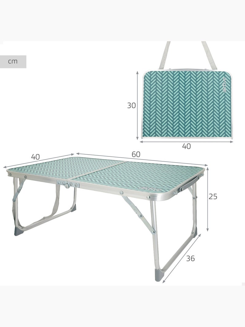 Aktive mesa de campismo dobrável com pega de transporte 60x40x25 cm Turquesa - Kiabi
