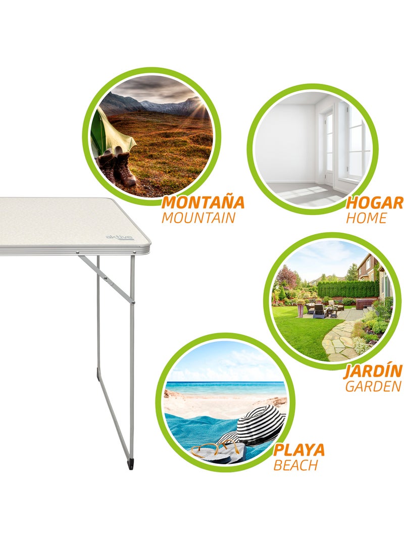 Aktive mesa de campismo dobrável creme Creme - Kiabi