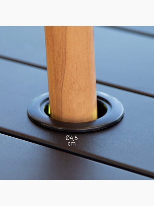 Aktive mesa de jardim dobrável em aço preto para 4 pessoas com furo para guarda-chuva 120x75x70 cm - Kiabi