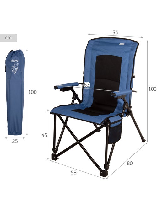 Aktive pack 2 cadeiras altas de camping 54x80x103 cm com bolsos - Kiabi Aktive pack 2 cadeiras altas de camping 54x80x103 cm com bolsos - Kiabi