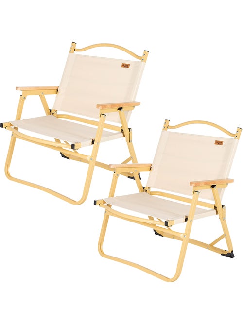 Aktive pack 2 cadeiras de glamping 47x42x62 cm creme com bolso - Kiabi