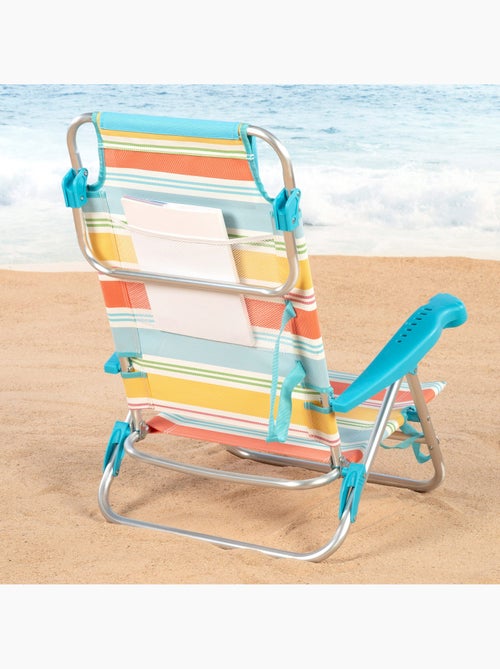 Aktive pack 2 cadeiras de praia dobráveis 8 posições 48x50x80 cm riscas multicoloridas - Kiabi Aktive pack 2 cadeiras de praia dobráveis 8 posições 48x50x80 cm riscas multicoloridas - Kiabi