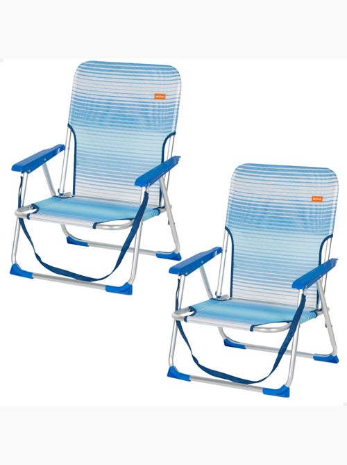 Aktive pack 2 cadeiras de praia dobráveis com riscas anti-queda - Kiabi Aktive pack 2 cadeiras de praia dobráveis com riscas anti-queda - Kiabi