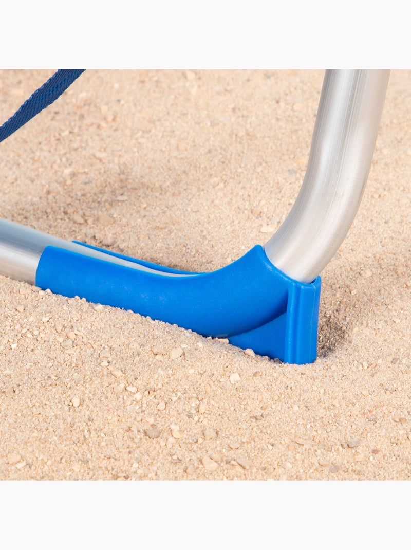 Aktive pack 2 cadeiras de praia dobráveis com riscas anti-queda Azul Branco - Kiabi