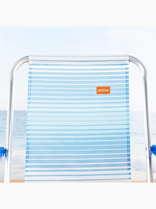 Aktive pack 2 cadeiras de praia dobráveis fixas às riscas azuis e brancas - Kiabi Aktive pack 2 cadeiras de praia dobráveis fixas às riscas azuis e brancas - Kiabi