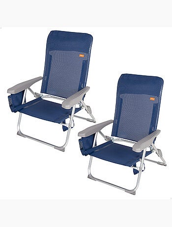 Aktive pack 2 cadeiras de praia dobráveis multiposições slim