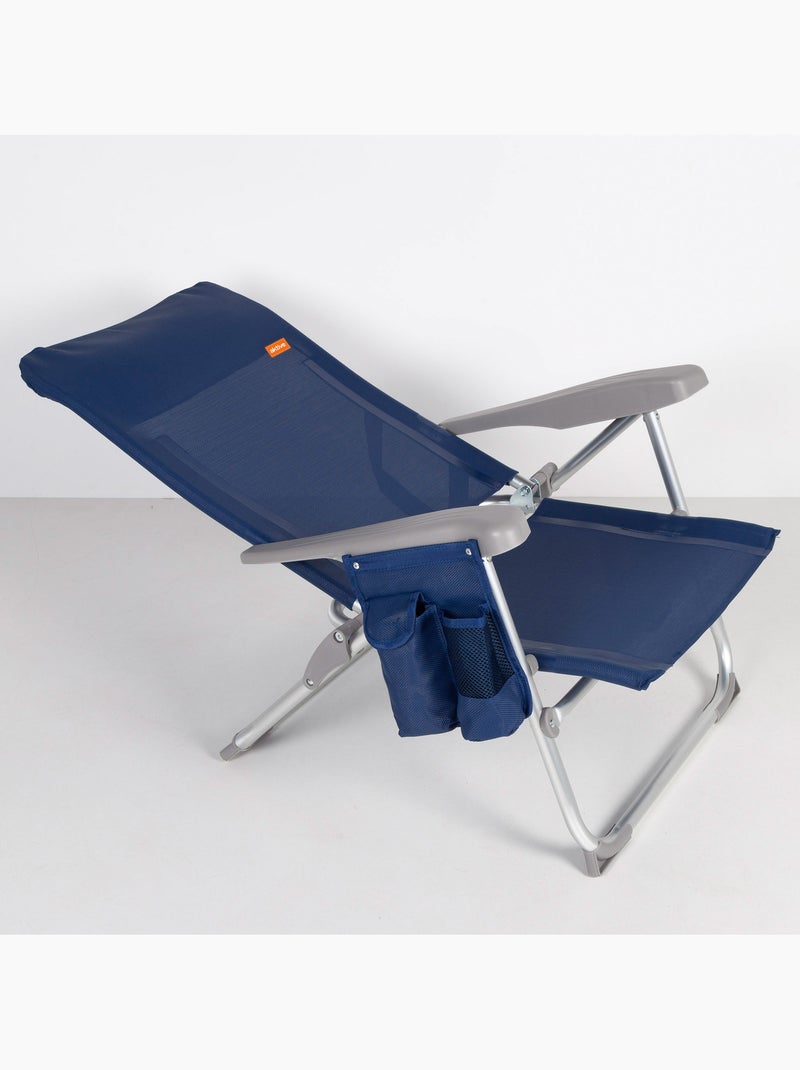 Aktive pack 2 cadeiras de praia dobráveis multiposições slim Azul-marinho - Kiabi