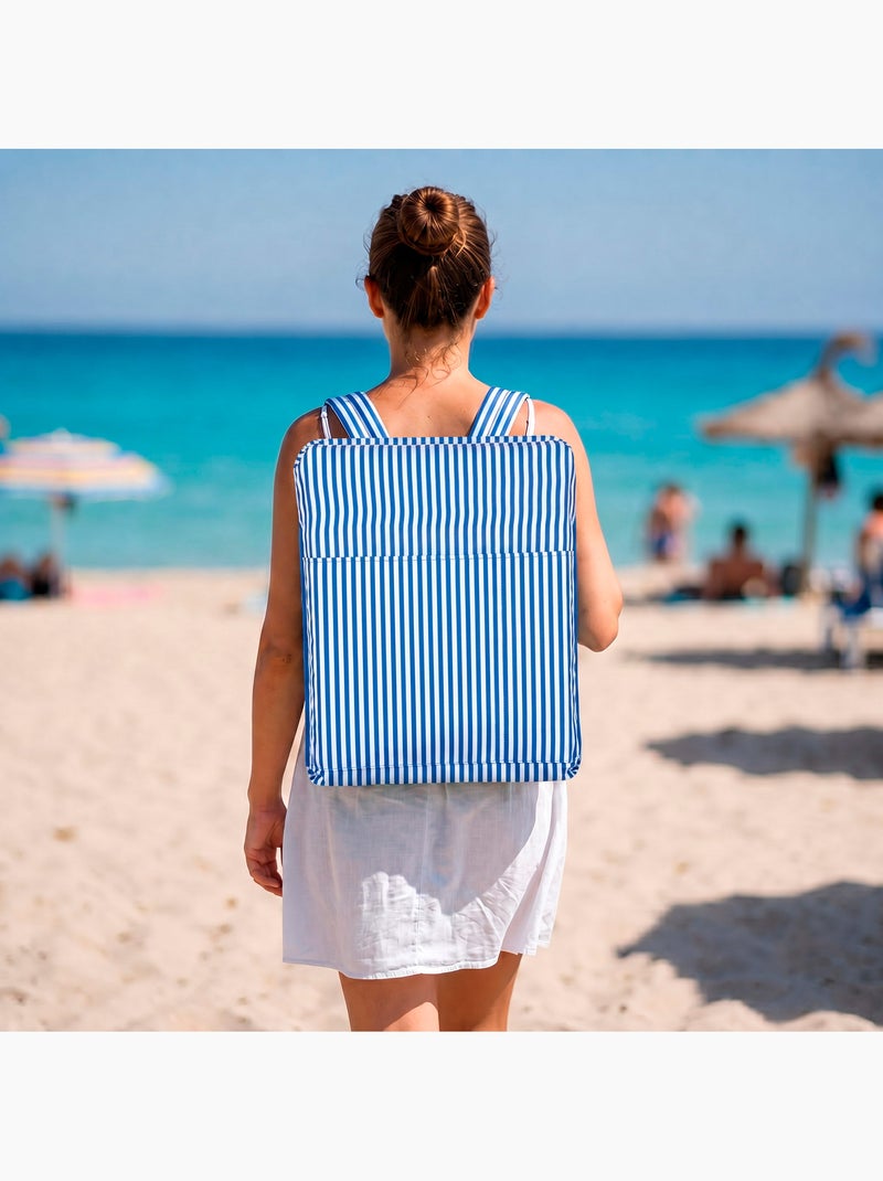 Aktive pack 2 cadeiras praia baixas com múltiplas posiçõe, 40x48x56 cm com bolso traseiro Azul - Kiabi