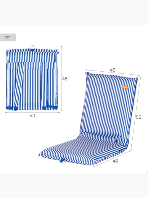 Aktive pack 2 cadeiras praia baixas com múltiplas posiçõe, 40x48x56 cm com bolso traseiro - Kiabi