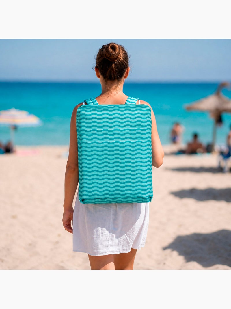 Aktive pack 2 cadeiras praia baixas com múltiplas posições 40x48x56 cm bolso traseiro Turquesa - Kiabi