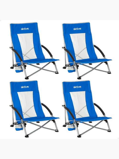 Aktive pack 4 cadeiras de campismo dobráveis 50x51x67 cm azul com porta-copos - Kiabi Aktive pack 4 cadeiras de campismo dobráveis 50x51x67 cm azul com porta-copos - Kiabi