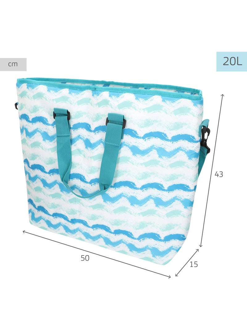 Aktive pack de praia: cadeira baixa (45x40x70 cm) + refrigerador portátil de 20 litros Azul - Kiabi