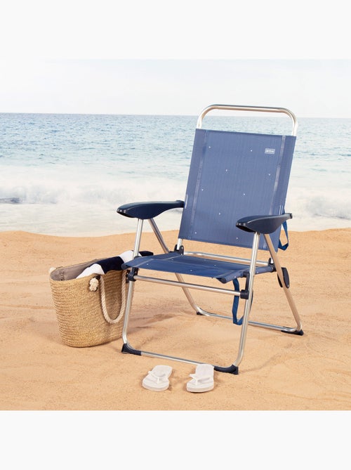 Aktive pacote de 2 cadeiras de praia dobráveis 48x60x100 cm azul 4 posições - Kiabi Aktive pacote de 2 cadeiras de praia dobráveis 48x60x100 cm azul 4 posições - Kiabi