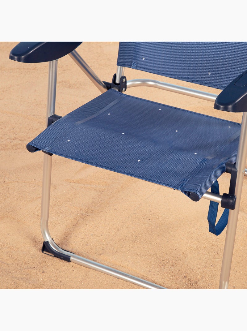 Aktive pacote de 2 cadeiras de praia dobráveis 48x60x100 cm azul 4 posições Azul - Kiabi
