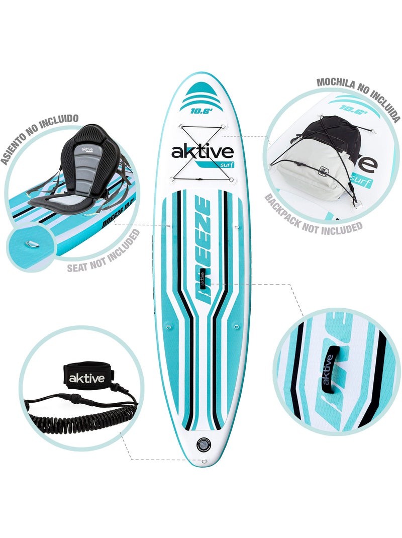 Aktive prancha de stand up paddle inflável para iniciantes, 10,6'' N/D - Kiabi
