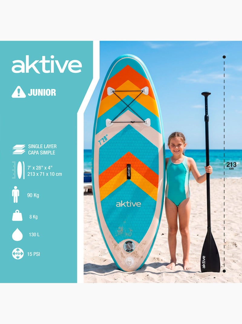 Aktive prancha de stand up paddle inflável para iniciantes com mochila, bomba e remo N/D - Kiabi