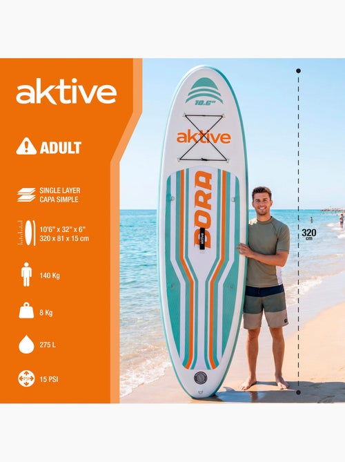 Aktive prancha de stand-up paddle inflável para iniciantes de 10,6'' - Kiabi Aktive prancha de stand-up paddle inflável para iniciantes de 10,6'' - Kiabi