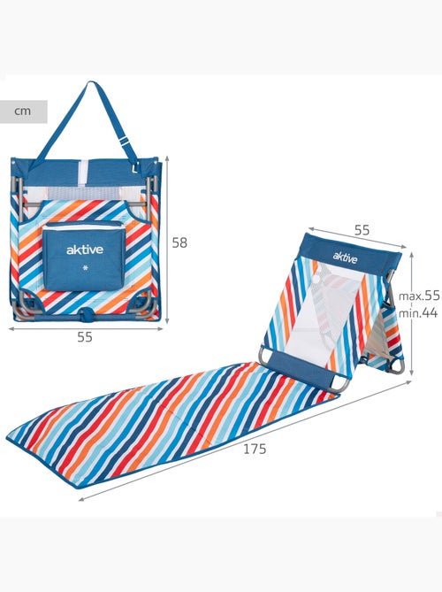 Aktive tapete de praia reclinável multicolorido com cooler - Kiabi Aktive tapete de praia reclinável multicolorido com cooler - Kiabi