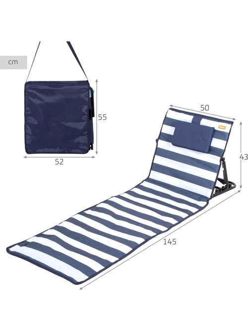 Aktive tapete reclinável dobrável com almofada 145x50x43 cm - Kiabi Aktive tapete reclinável dobrável com almofada 145x50x43 cm - Kiabi