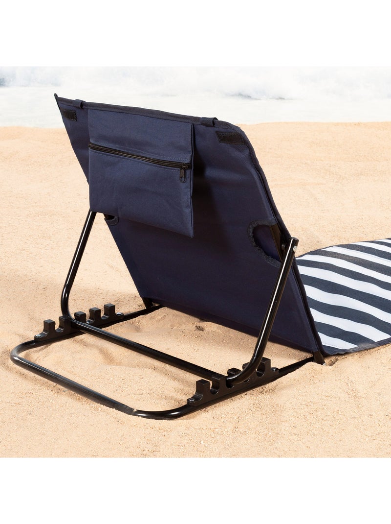 Aktive tapete reclinável dobrável com almofada 145x50x43 cm Azul Branco - Kiabi